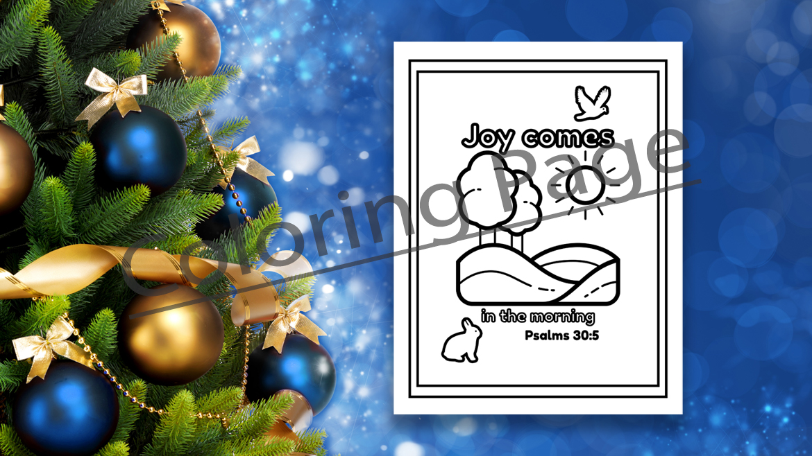 example view of Joy Comes coloring page